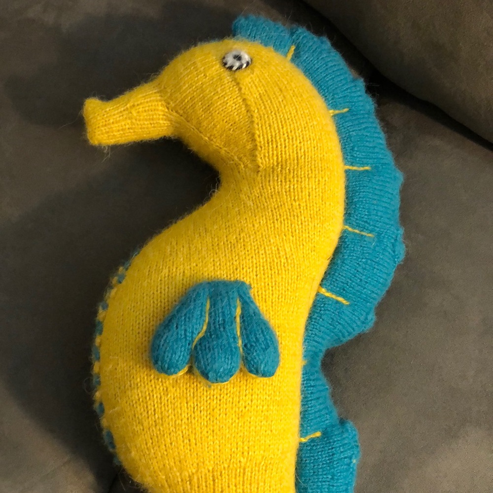 Melange collection hand knit seahorse